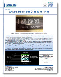 2D Data Matrix Barcode ID for Pipe