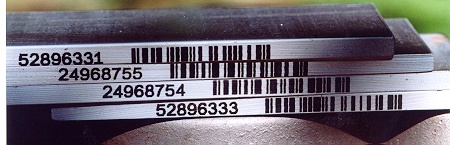 Barcodes on metal plate edges